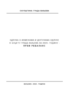 03-PREDLOG ODLUKE O IZMENAMA I DOPUNAMA ODLUKE O BUDZETU GRADA VALJEVA ZA 2025 GOD PRVI REBALANS